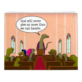 Calendário Humassaurus Dinossauros Cartoon Humano Moderno Par