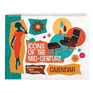 Calendário Ícones do Meio do Século