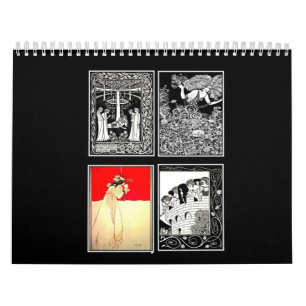 Calendário Ilustração-Aubrey Beardsley do Calendário-Vinta