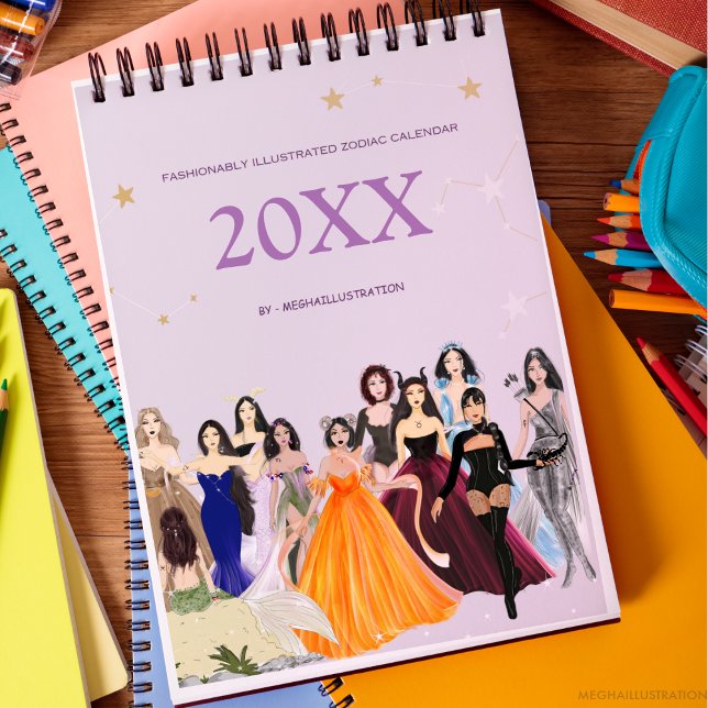 Calendário Ilustração de moda, sinais de zodíaco, zodíaco (Criador carregado)