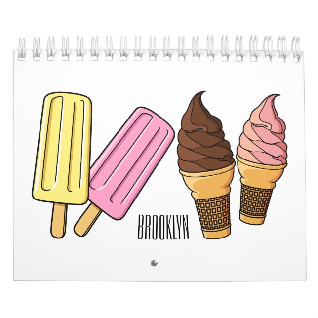 Calendário ilustração do desenho animado de comida (Capa)