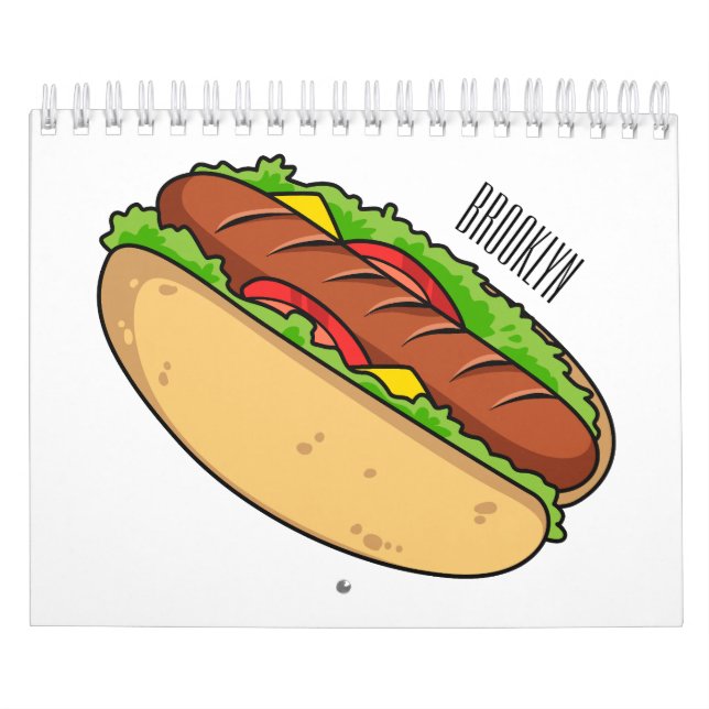 Calendário ilustração do desenho animado de comida (Capa)