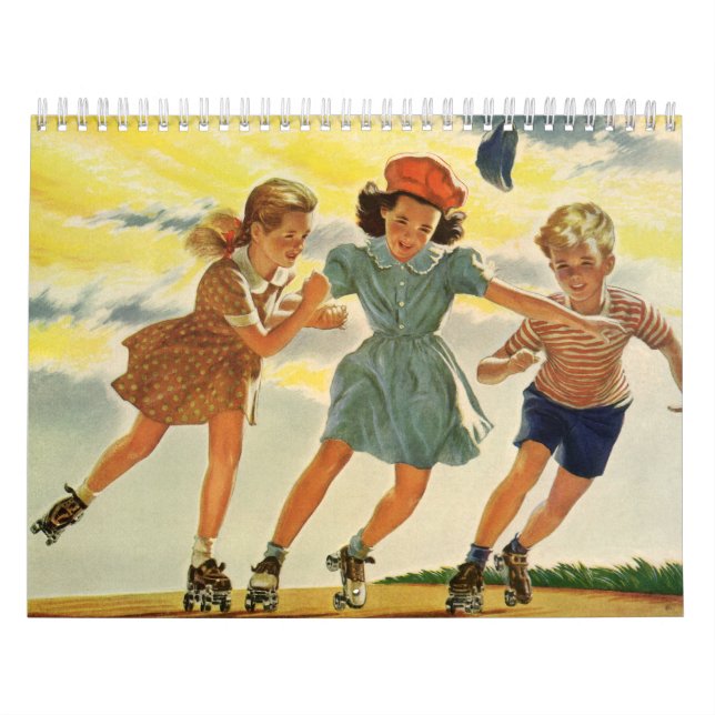 Calendário Ilustração Vintage Crianças (Capa)