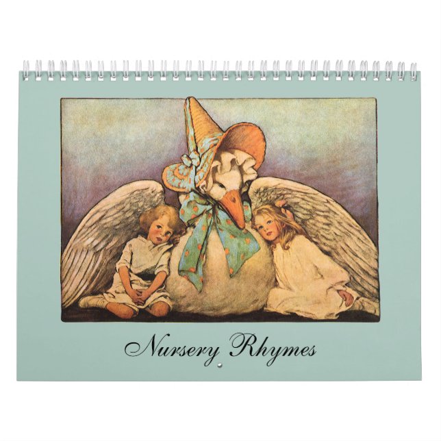 Calendário Ilustração Vintage Rhymes de Enfermeiro-Ganso-Mãe (Capa)