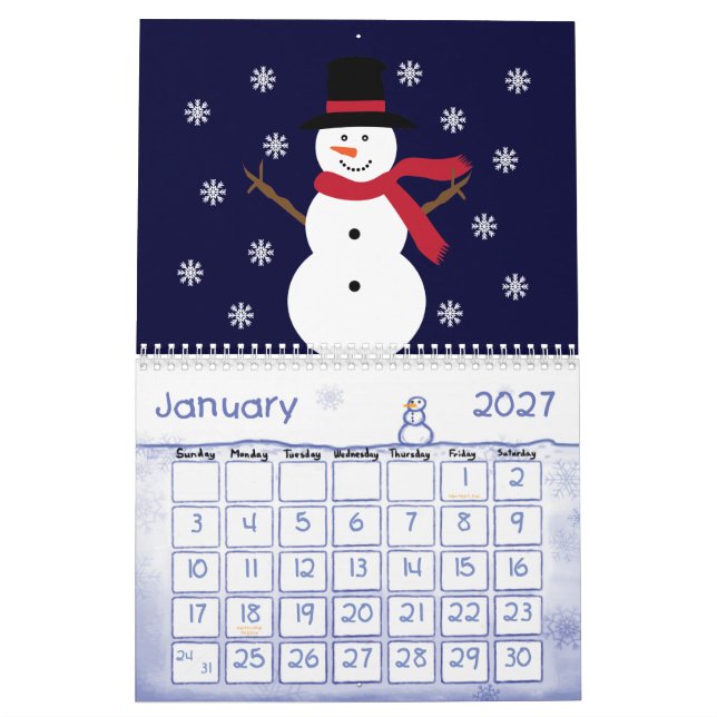 Calendário Ilustrações bonitos dos animais & das crianças dos (Jan 2027)