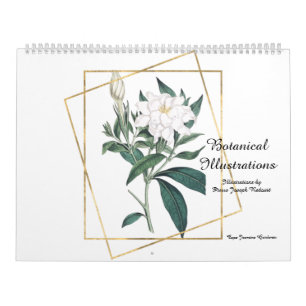 Calendário Ilustrações botânicas de Pierre-Joseph Redouté