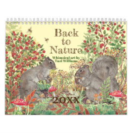 Calendário Ilustrações de Animais Divertidas e Caprichosas de
