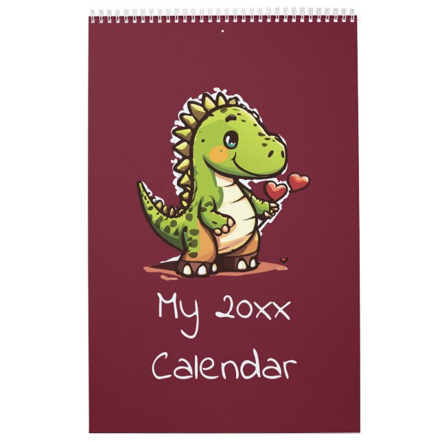 Calendário Ilustrações de Dinossauro Bonito (Capa)