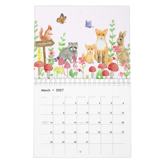 Calendário Ilustrado da Família Animal (Mar 2027)