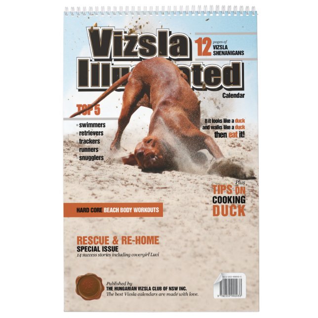 Calendário Ilustrado Vizsla (Capa)