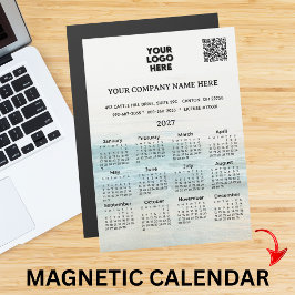 Calendário Ímã 2027 Nome da Empresa Logotipo Códig