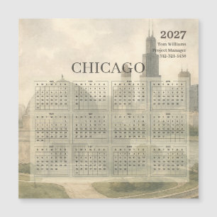 Calendário Ímã Cartão do Planetário de Chicago 202