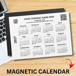 Calendário Ímã Código QR do Logotipo Empresarial 2