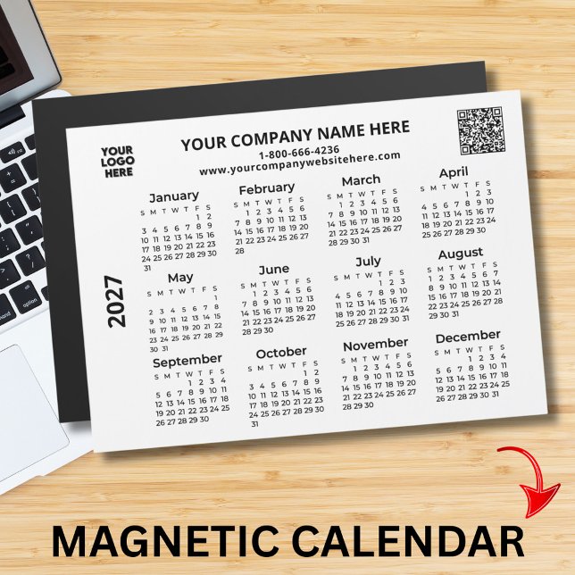Calendário Ímã Código QR do Logotipo Empresarial 2 (Criador carregado)