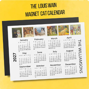 Calendário Ímã de 2027 dos Gatos de Louis Wain