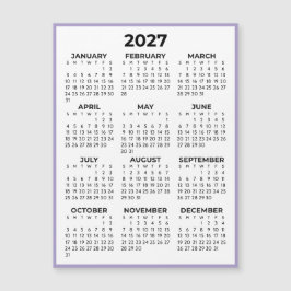 Calendário Ímã de Vista Anual Completa Lavanda 202