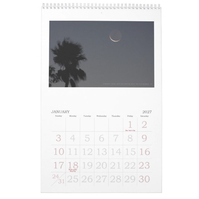 Calendário imagens das esculturas, florida (Jan 2027)