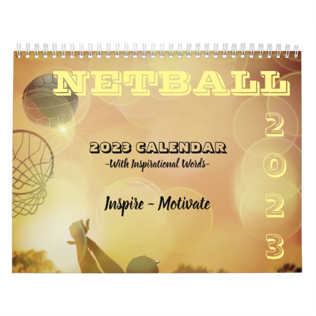 Calendário Imagens e cotações Inspiracionais Netball 2023 (Capa)