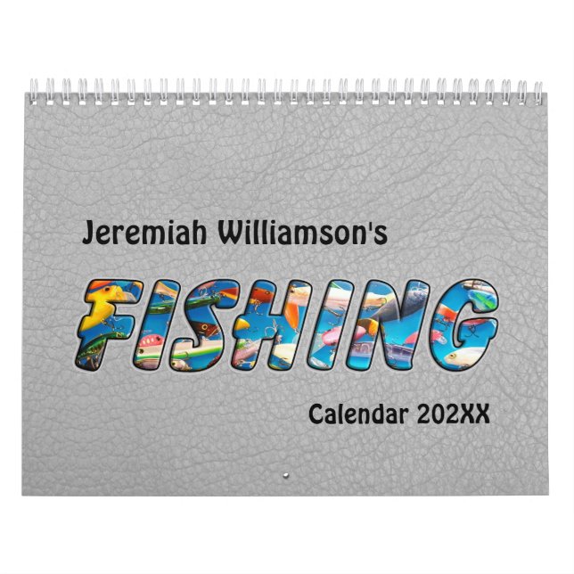 Calendário Imagens e texto de pesca em cada página (Capa)