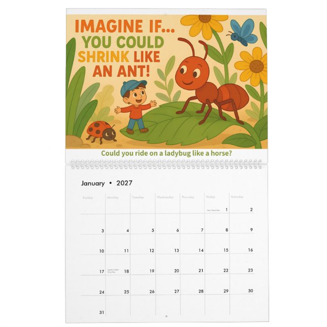 Calendário Imagine If… Kids’ Creative Imagination Calendar (Jan 2027)