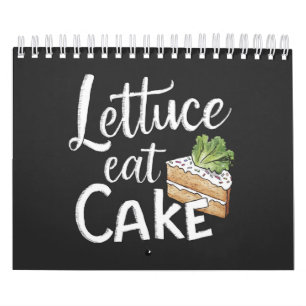 Calendário Impressão de Gato de Alface - Bolo e Salada Engraç