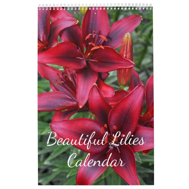Calendário Impressão floral de lírios (Capa)