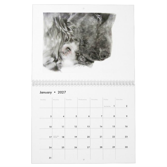 Calendário impresso costume (Jan 2027)