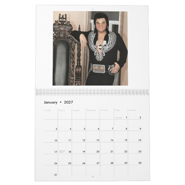 Calendário impresso costume de Jesse Aron (Jan 2027)
