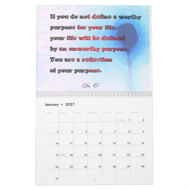 Calendário Impresso Personalizado 3SqMeals (Jan 2027)