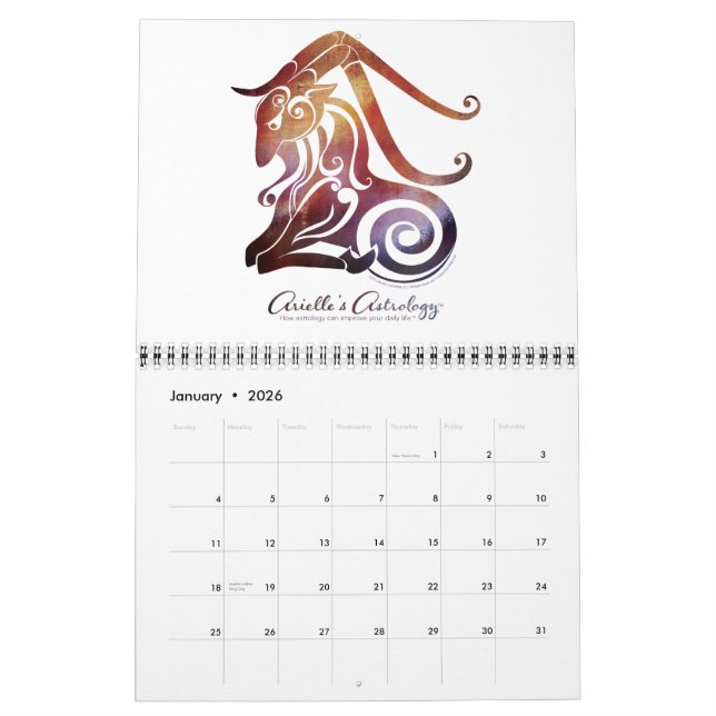 Calendário Impresso Personalizado de Astrologia de (Jan 2026)