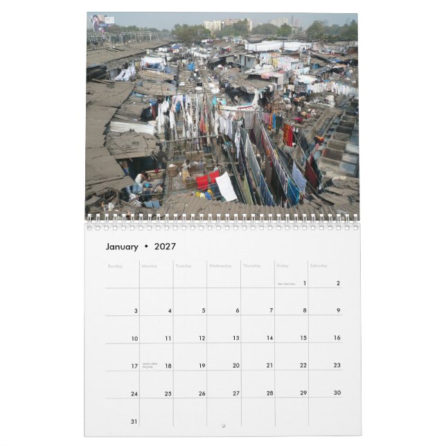 Calendário India 2008 (Jan 2027)