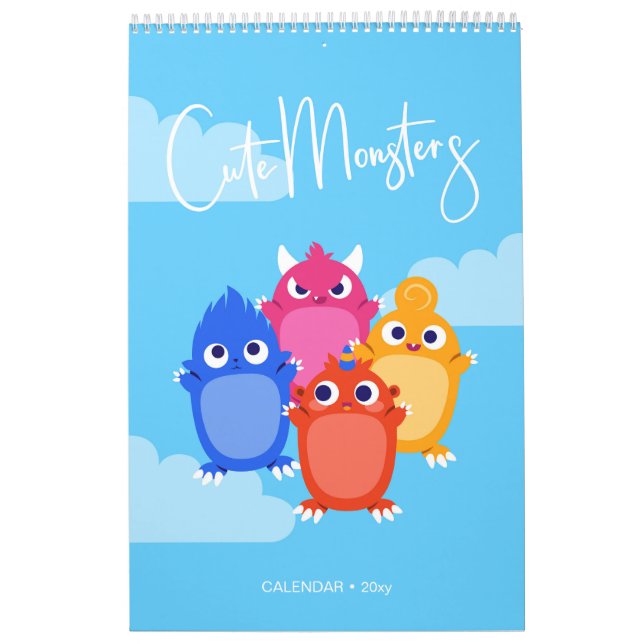 Calendário Infantil de Monstros Fofos (Capa)