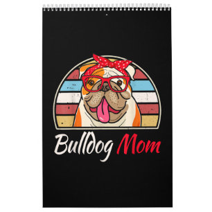 Calendário Inglês Bulldog Lover Oferece Bulldog Pai Mãe