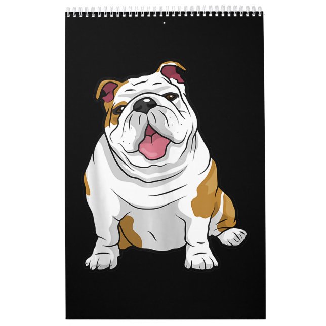 Calendário Inglês Bulldogs Incríveis Cachorro Engraçado (Capa)