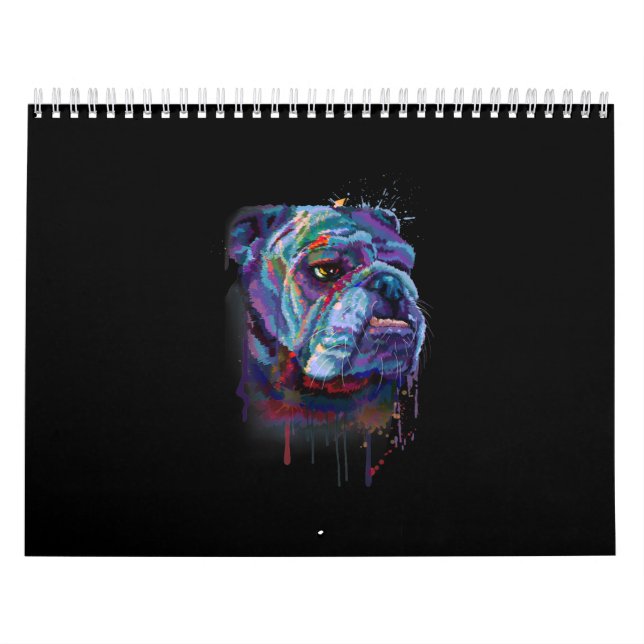 Calendário Inglês Colorir Bulldog Oferece Um Bulldog Inglês (Capa)
