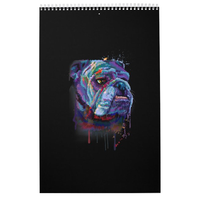 Calendário Inglês Colorir Bulldog Oferece Um Bulldog Inglês (Capa)