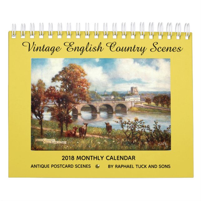 Calendário inglês das cenas 2018 do país do (Capa)