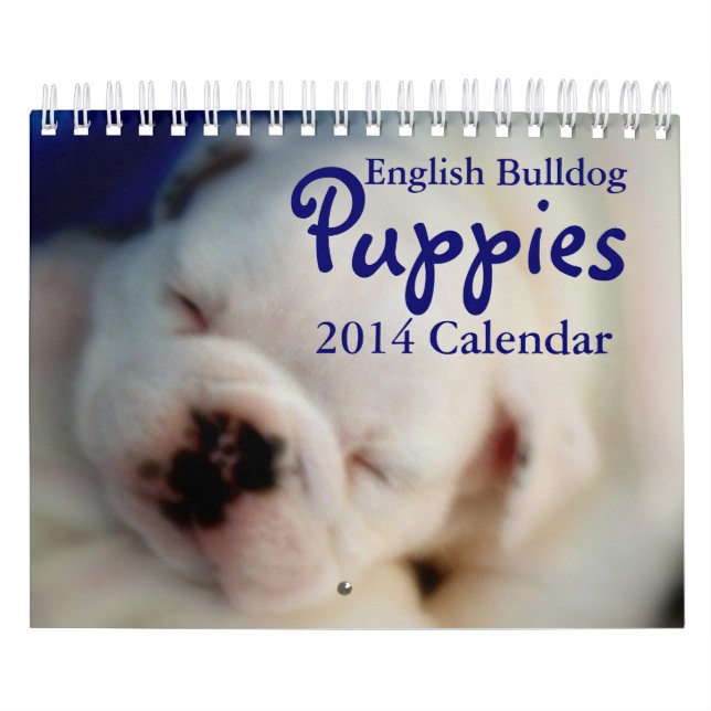 Calendário inglês dos filhotes de cachorro 2014 do (Capa)