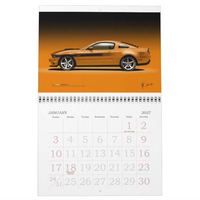 Calendário instável do hot rod da combustão 2011 (Jan 2027)