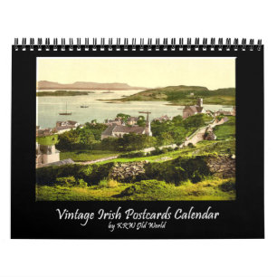 Calendário irlandês 2011 do cartão do vintage d
