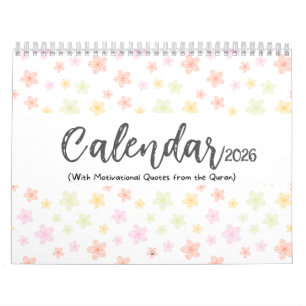 Calendário Islâmico 2026 com Citações do Alcorão (