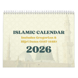 Calendário Islâmico Hijri 2026 | Gregoriano + Hijr