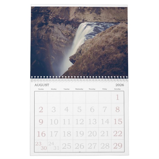 Calendário Jaarkalender IJsland (Ago 2026)