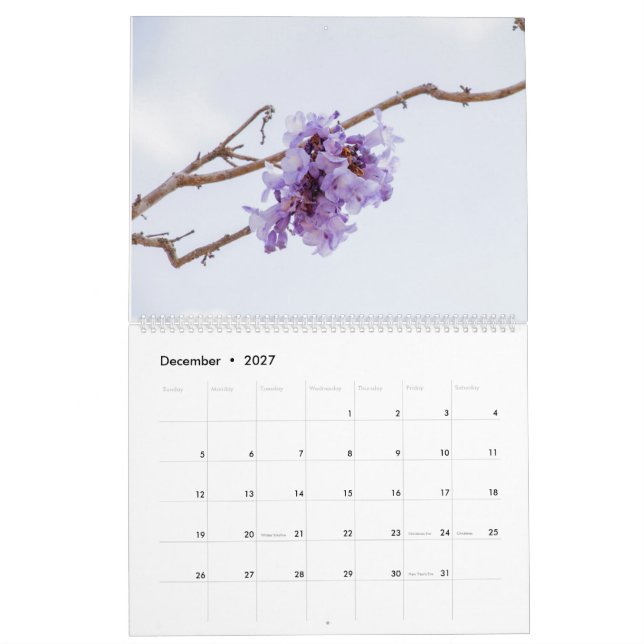 Calendário Jacaranda Flower Calendar (Dez 2027)