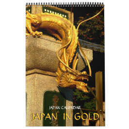 Calendário Japão no ouro