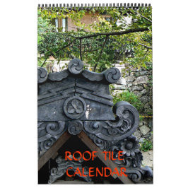 Calendário japonês do azulejo de telhado