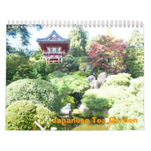 Calendário japonês do jardim de chá