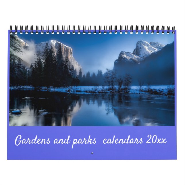 Calendário Jardins e Parques de Script Elegantes Modernos 20x (Capa)