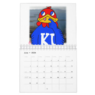 Calendário jayhawk de banana