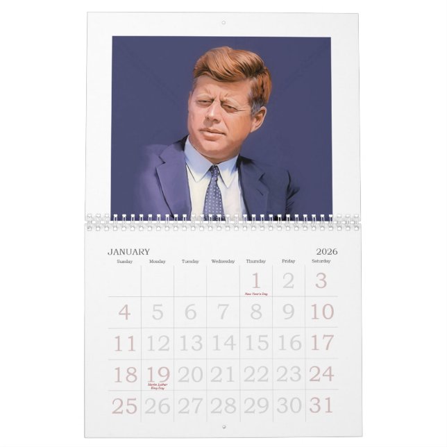 CALENDÁRIO JFK RECORDOU 1963 - 2013 (Jan 2026)